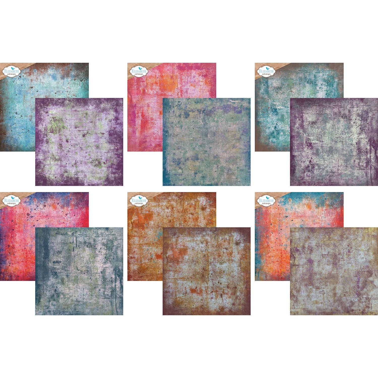 Elizabeth Craft Designs Backgrounds Volume 2 12x12 Paper c033 sheets