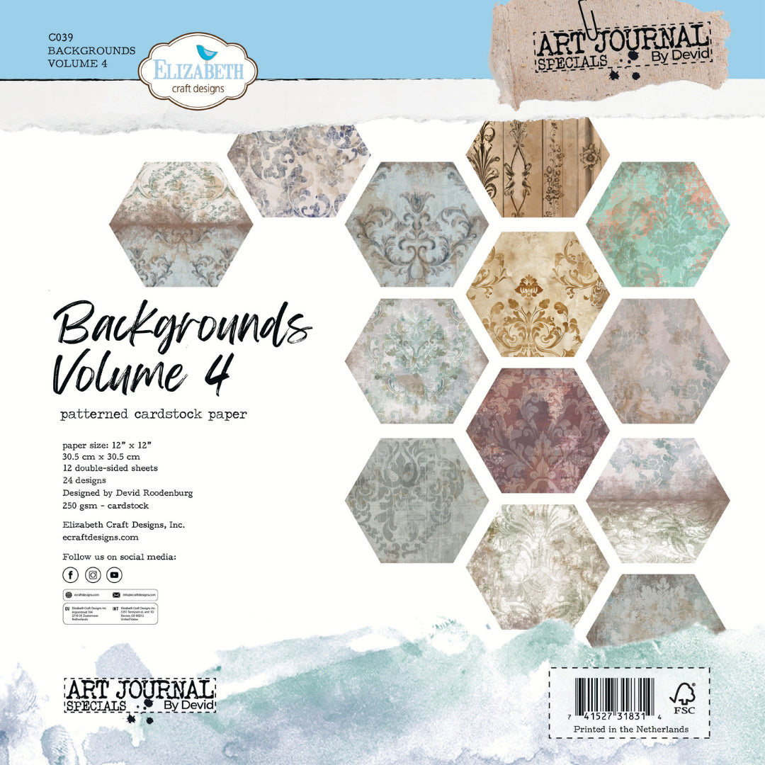 Elizabeth Craft Designs Backgrounds Volume 4 12x12 Paper c039 background