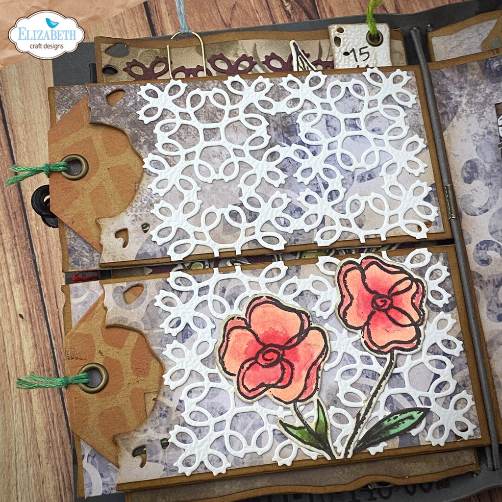 Elizabeth Craft Designs Backgrounds Volume 4 12x12 Paper c039 lace