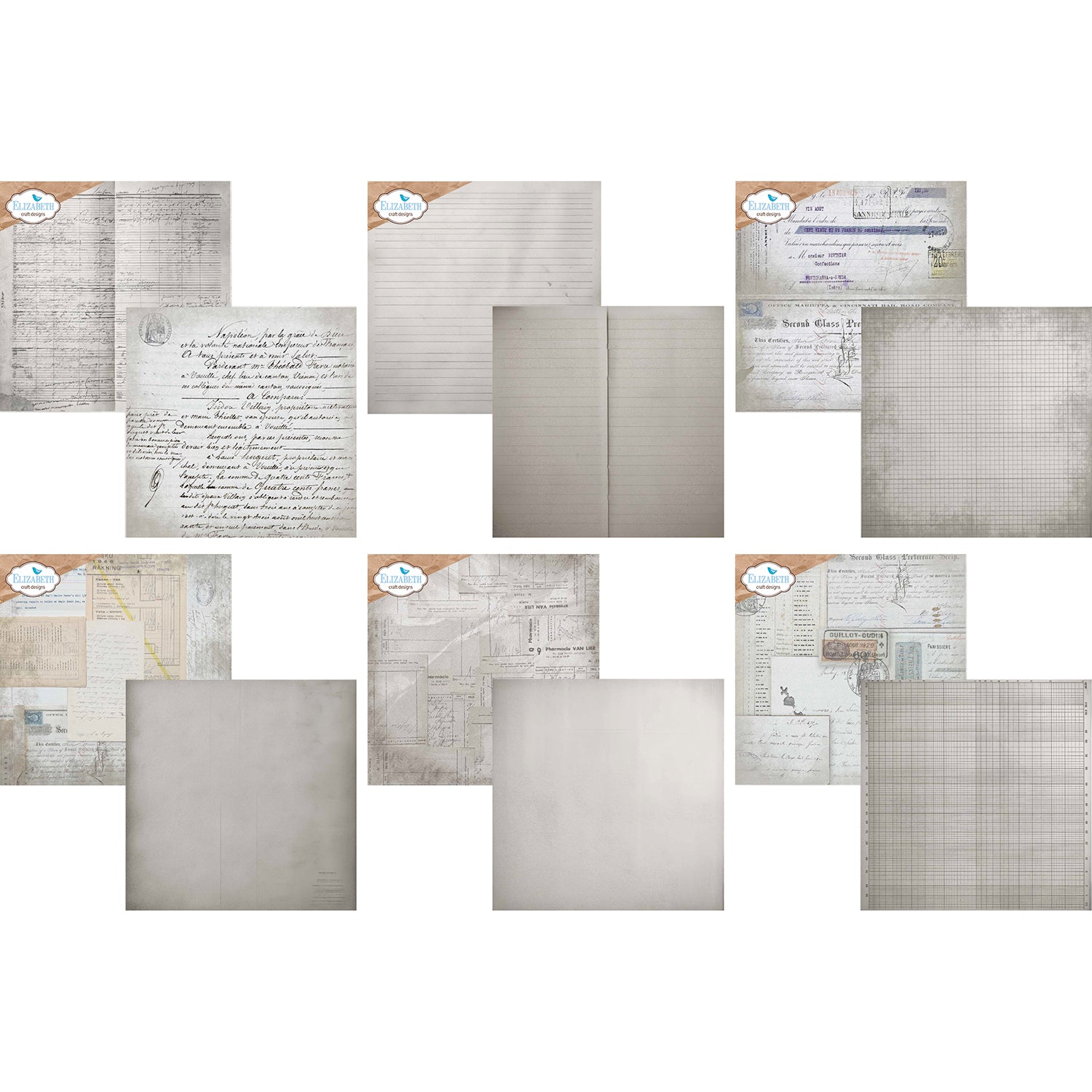 Elizabeth Craft Designs Backgrounds Volume 5 12x12 Paper c044 cardstock