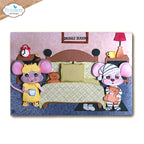 Elizabeth Craft Designs Bedtime Dies 2383 teddy bears yellow pajamas green blanket card