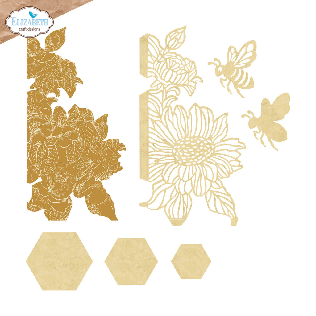 Elizabeth Craft Designs Bee and Flower Accents Dies 2339