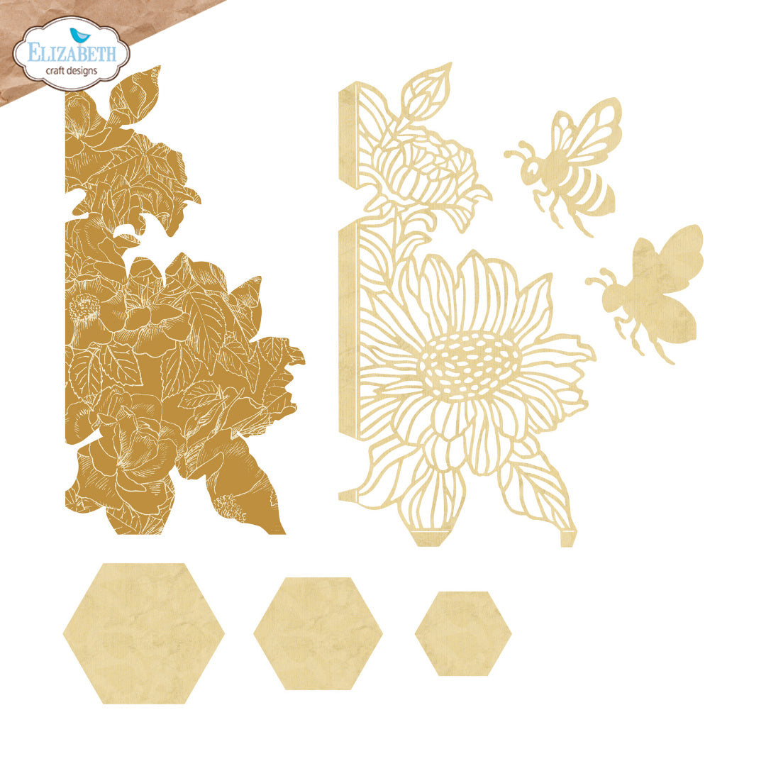 Elizabeth Craft Designs Bee and Flower Accents Dies 2339