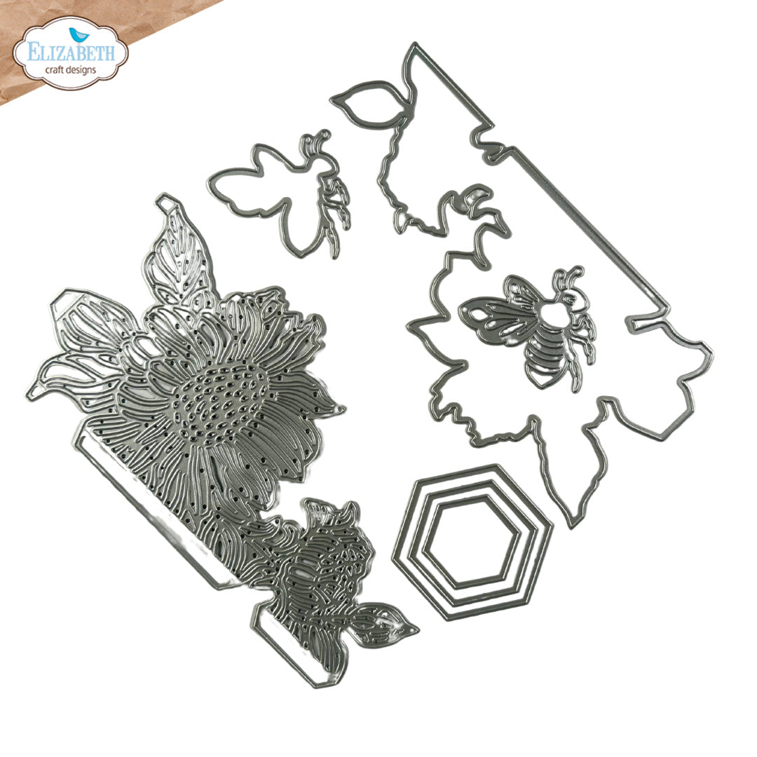 Elizabeth Craft Designs Bee and Flower Accents Dies 2339 pieces