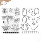Elizabeth Craft Designs Beetles and Bugs Stamp and Die Set csd402