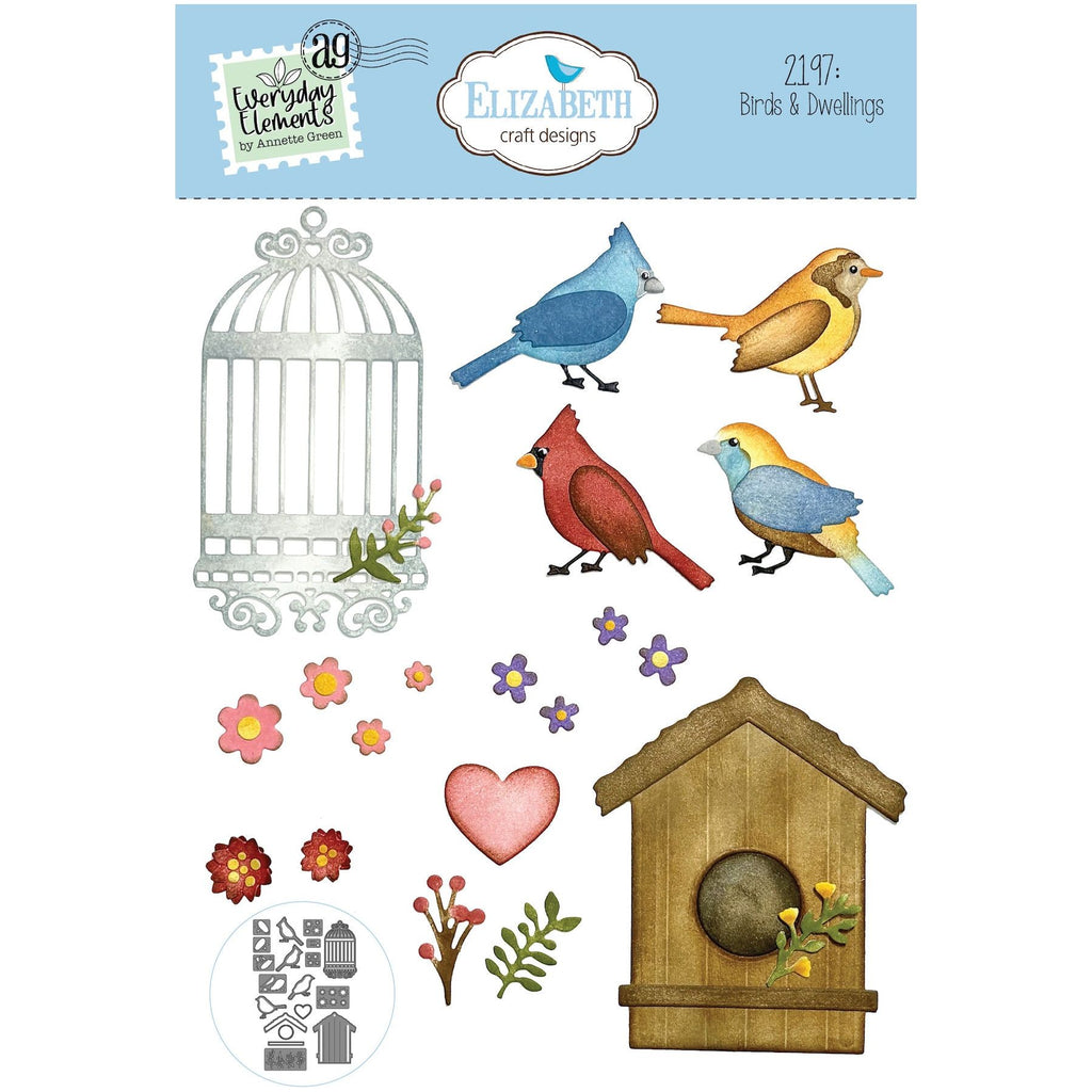 Elizabeth Craft Designs Birds and Dwellings Dies 2197