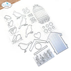 Elizabeth Craft Designs Birds and Dwellings Dies 2197 pieces