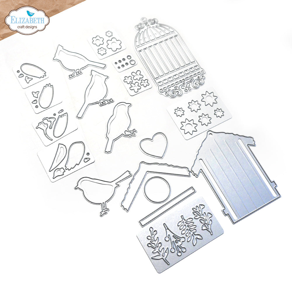 Elizabeth Craft Designs Birds and Dwellings Dies 2197 pieces