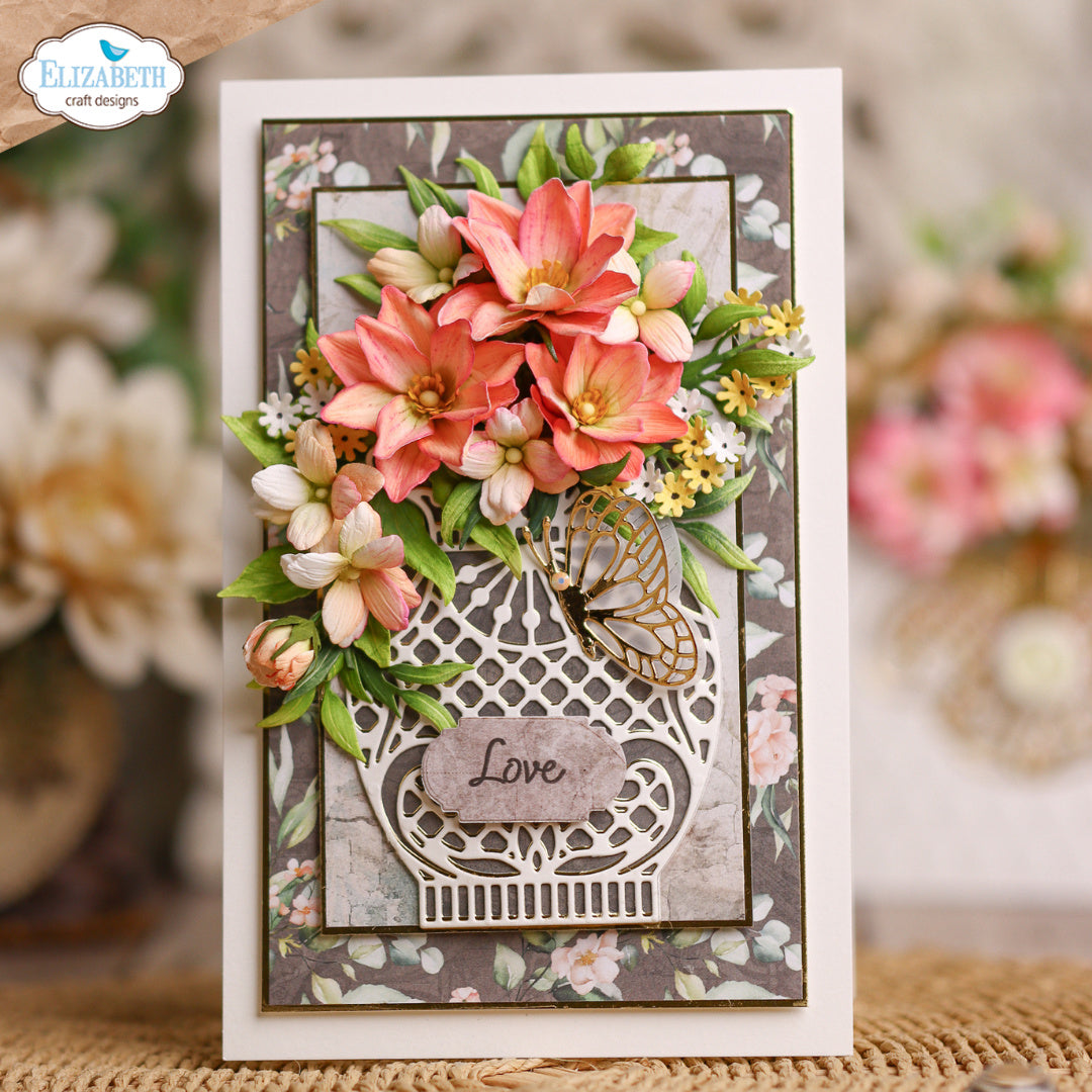 Elizabeth Craft Designs Bohemian Rose 12x12 Paper c037 love