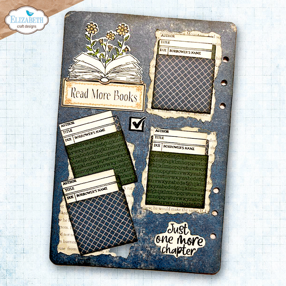 Elizabeth Craft Designs Book Lover Stamp and Die Set csd453 read more books