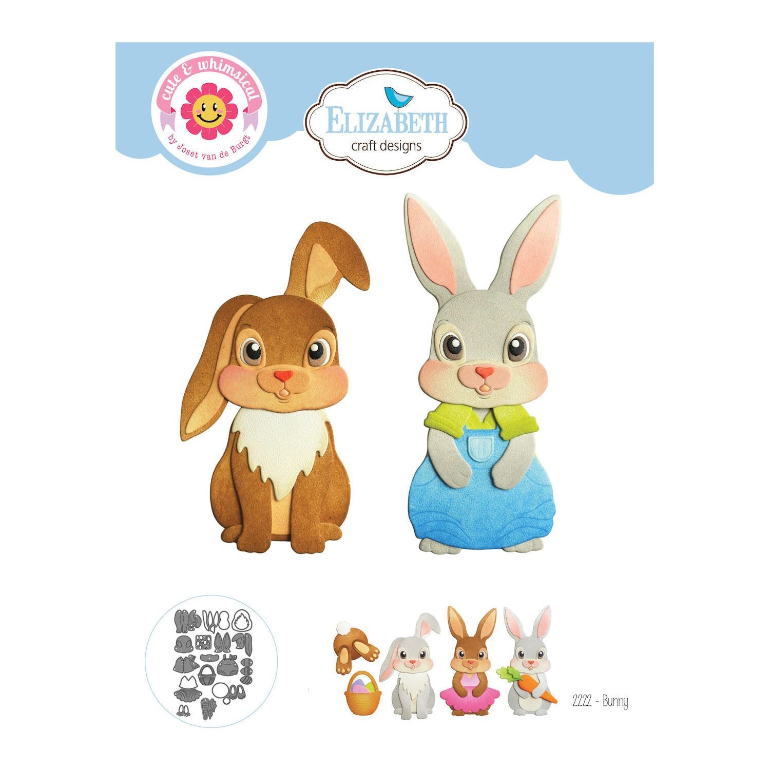 Elizabeth Craft Designs Bunny Dies 2222