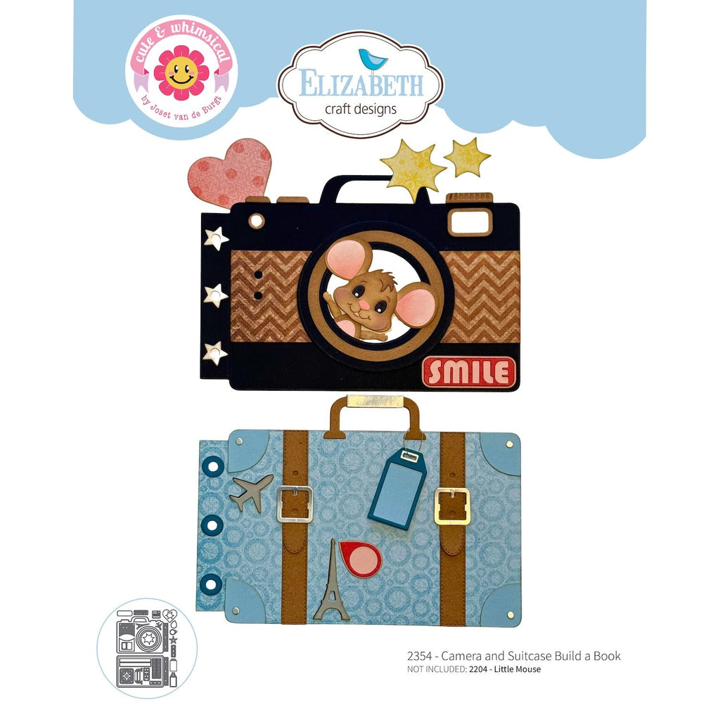 Elizabeth Craft Designs Camera and Suitcase Build a Book Dies 2354