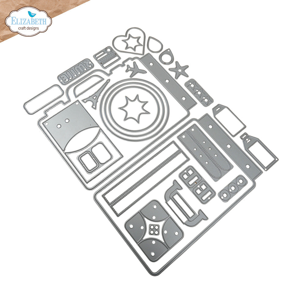 Elizabeth Craft Designs Camera and Suitcase Build a Book Dies 2354 image 1