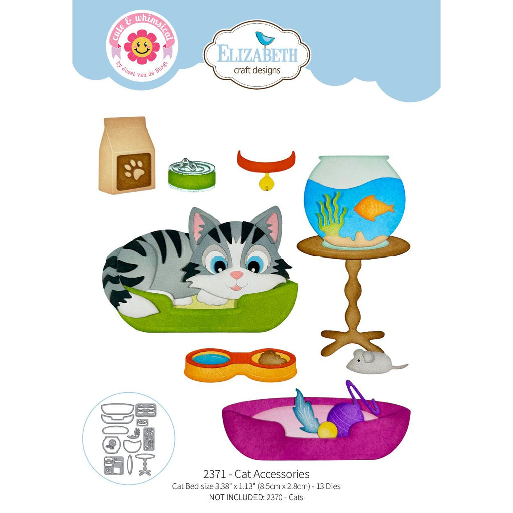 Elizabeth Craft Designs Cat Accessories Dies 2371
