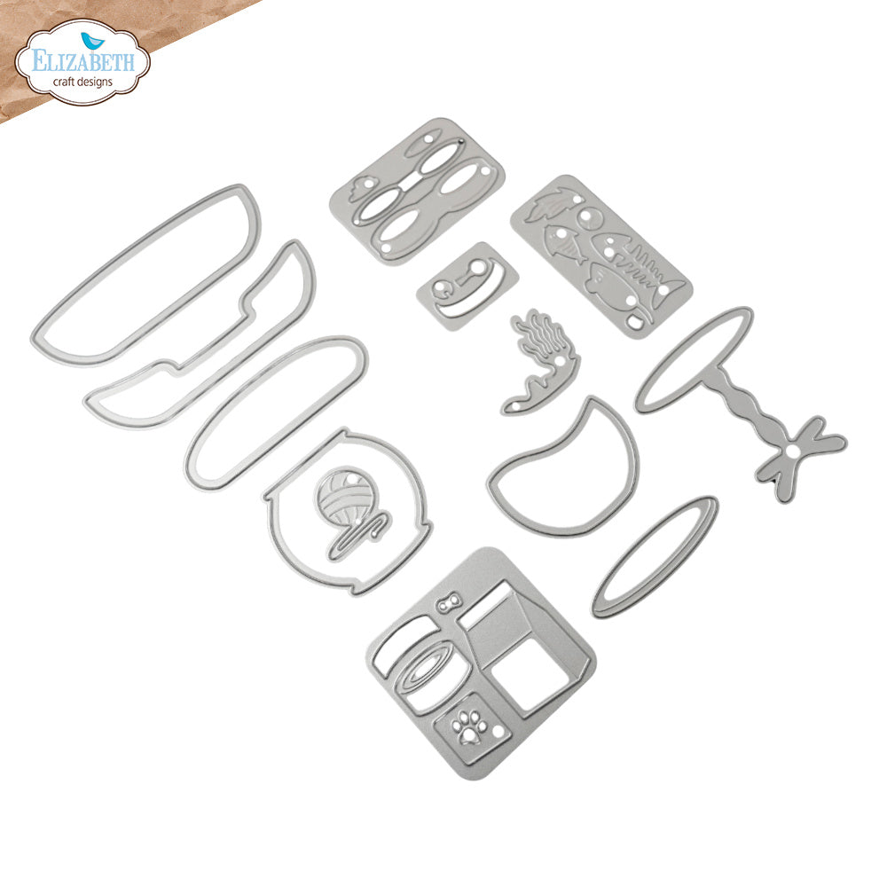 Elizabeth Craft Designs Cat Accessories Dies 2371 contents
