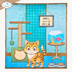 Elizabeth Craft Designs Cat Sentiments Clear Stamps cs459 cat post orange cat home is where my cat is card