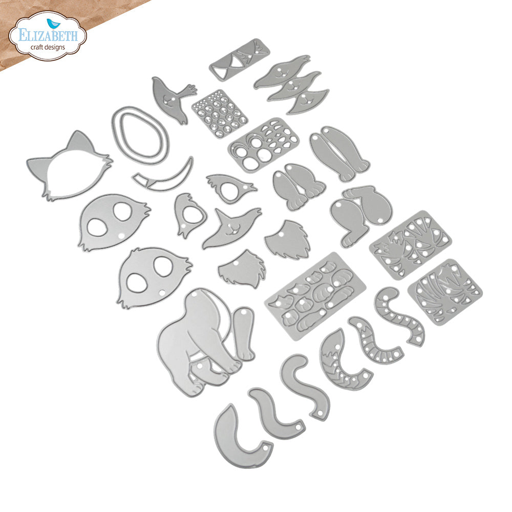 Elizabeth Craft Designs Cats Die and Stamp Bundle contents