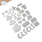 Elizabeth Craft Designs Cats Die and Stamp Bundle contents