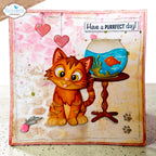 Elizabeth Craft Designs Cats Dies 2370 fish bowl on stand hearts perfect day card