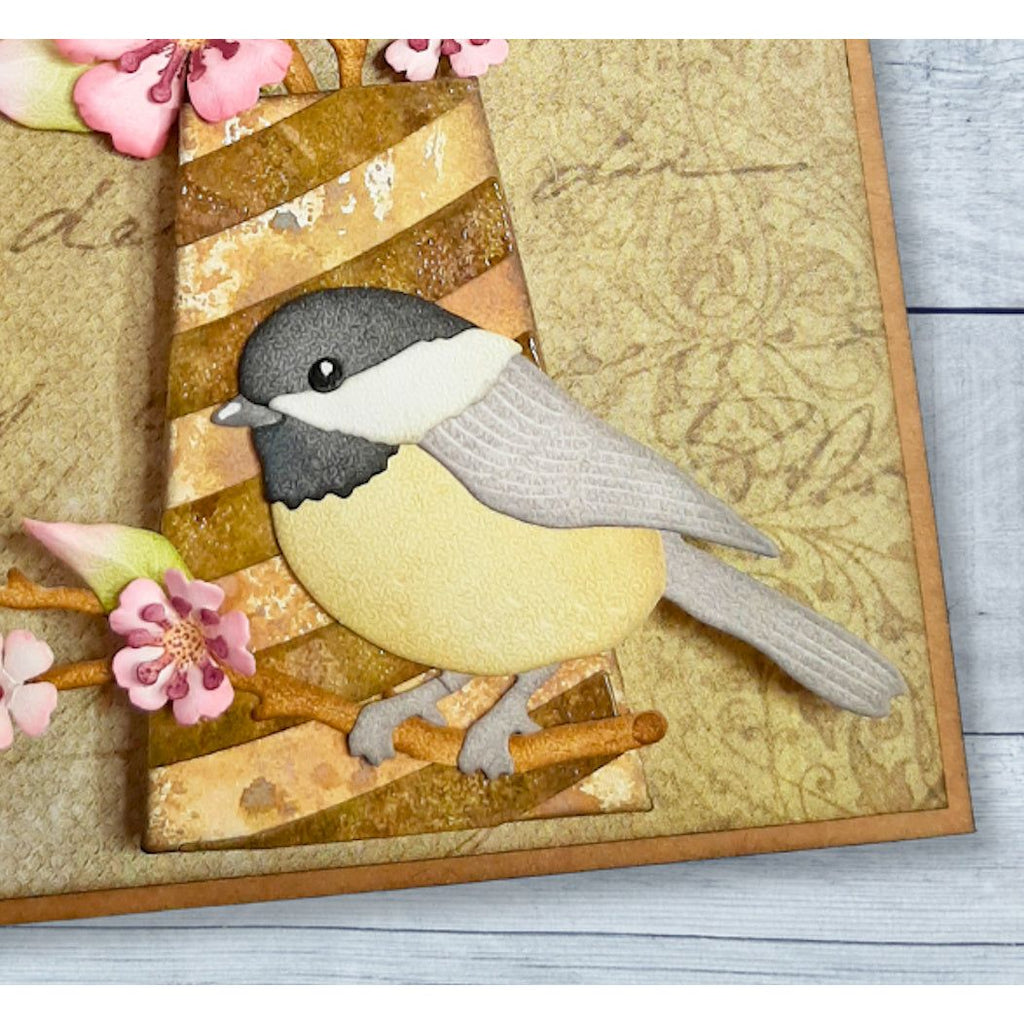Elizabeth Craft Designs Chickadee Dies 2247 on a limb