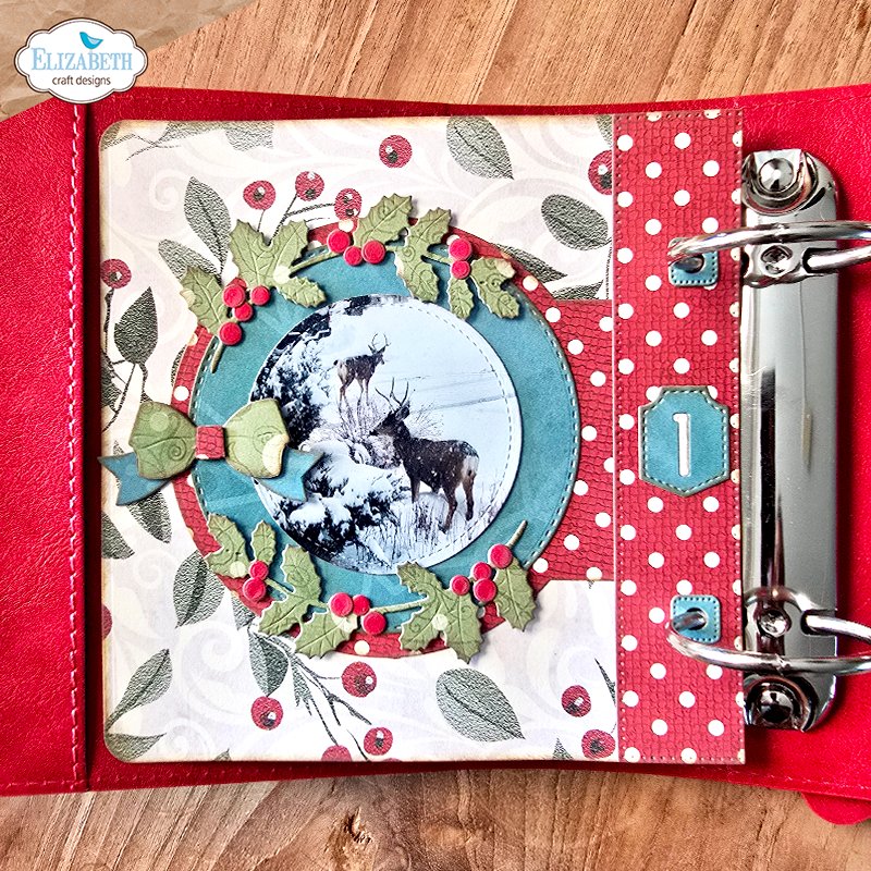 Elizabeth Craft Designs Circle Inserts Dies 2392 garland and berry wreath deer in snow journal