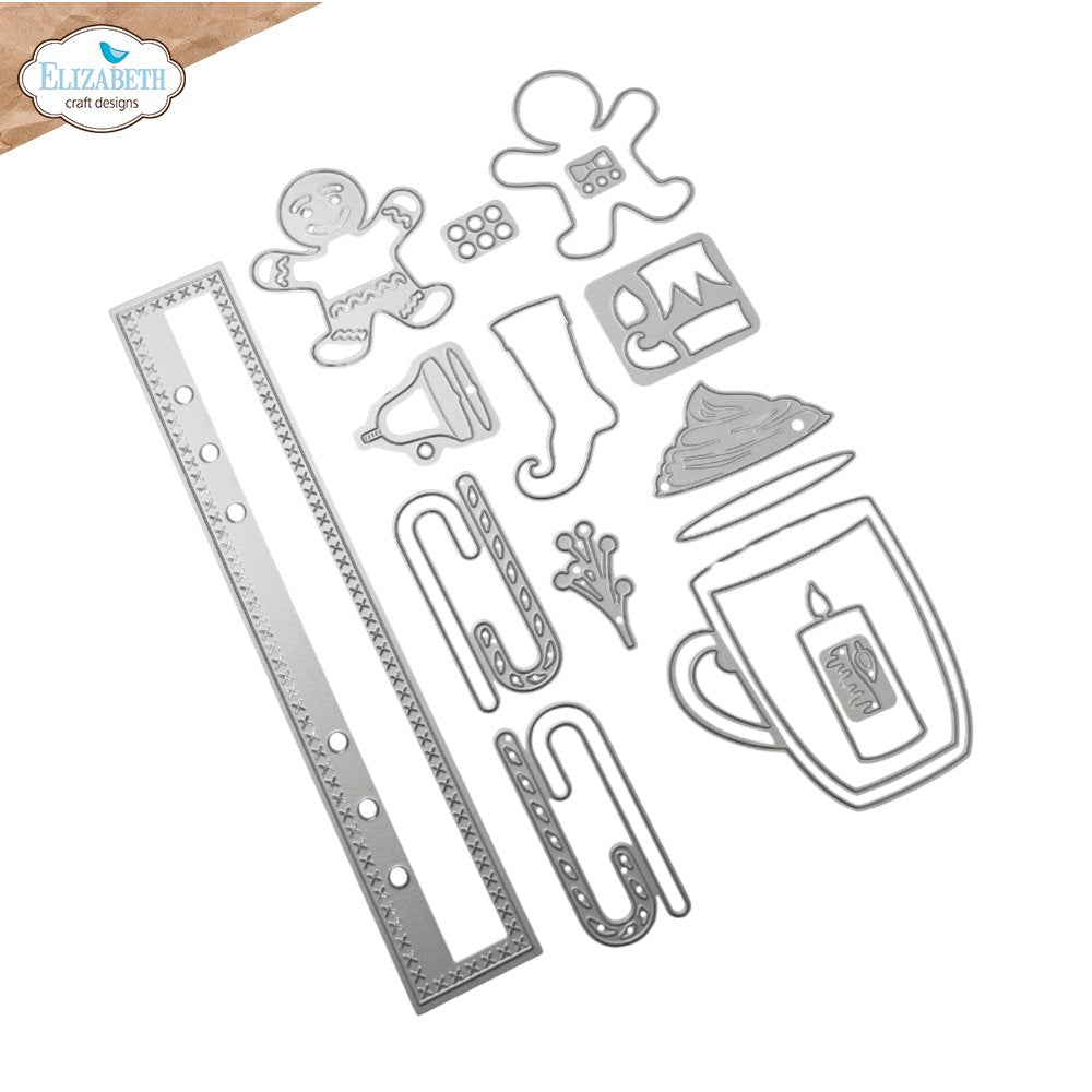 Elizabeth Craft Designs Cozy Season and Reinforcement Strip Dies 2391 outline