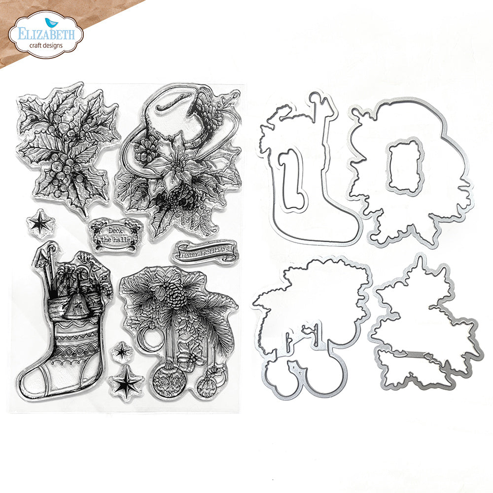 Elizabeth Craft Designs Deck the Halls Stamp and Die Set csd426
