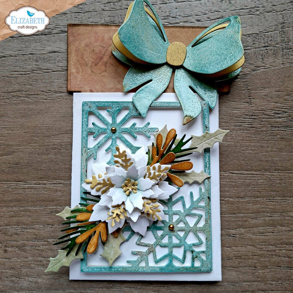 Elizabeth Craft Designs Decorative Gift Card Holder Dies 2398 snowflake bow card