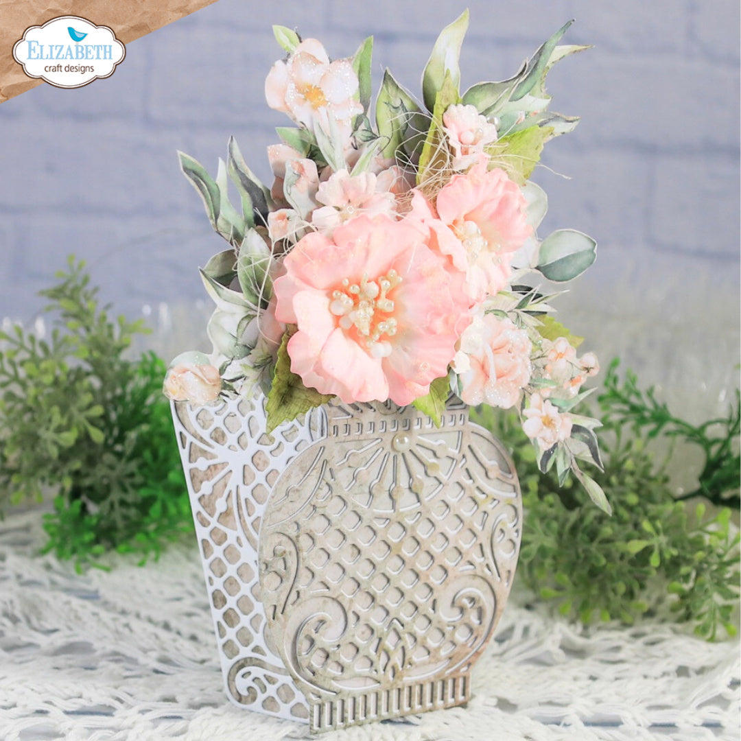 Elizabeth Craft Designs Delicate Fancy Card Easel Dies 2310 vase