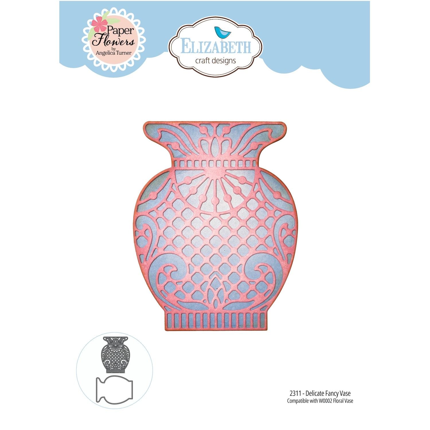 Elizabeth Craft Designs Delicate Fancy Vase Dies 2311