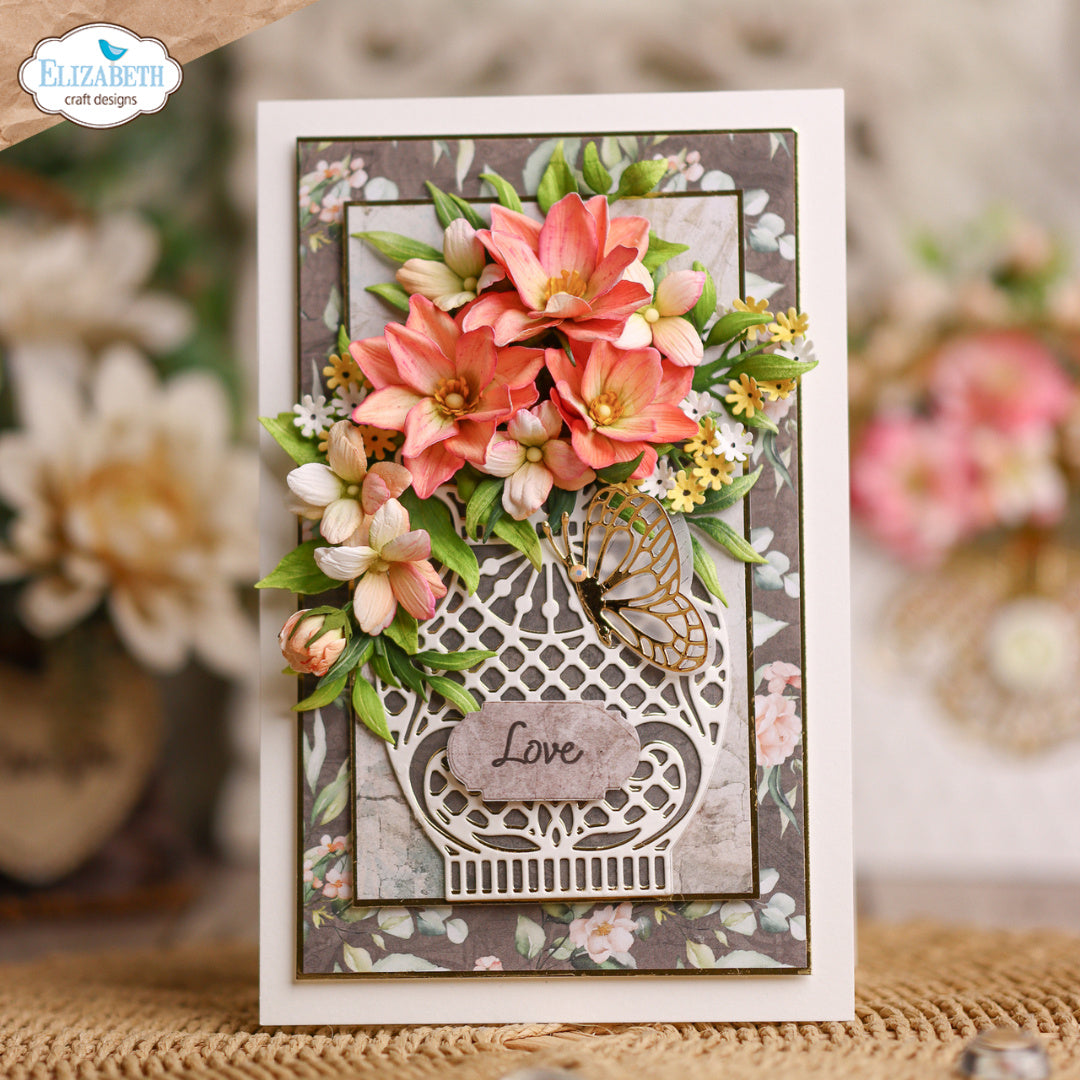 Elizabeth Craft Designs Delicate Fancy Vase Dies 2311 love