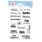 Elizabeth Craft Designs Destination Fun Sentiments Clear Stamps cs451