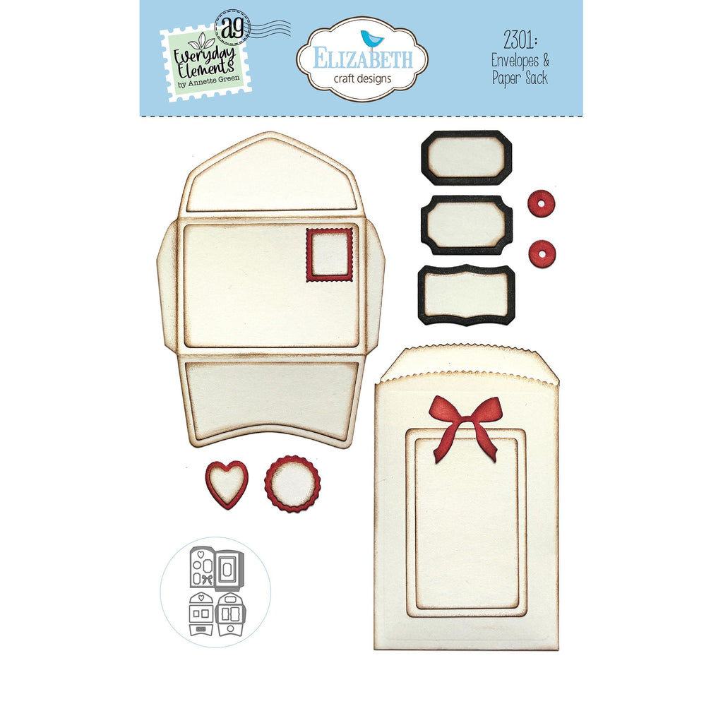 Elizabeth Craft Designs Envelopes and Paper Sack Dies 2301