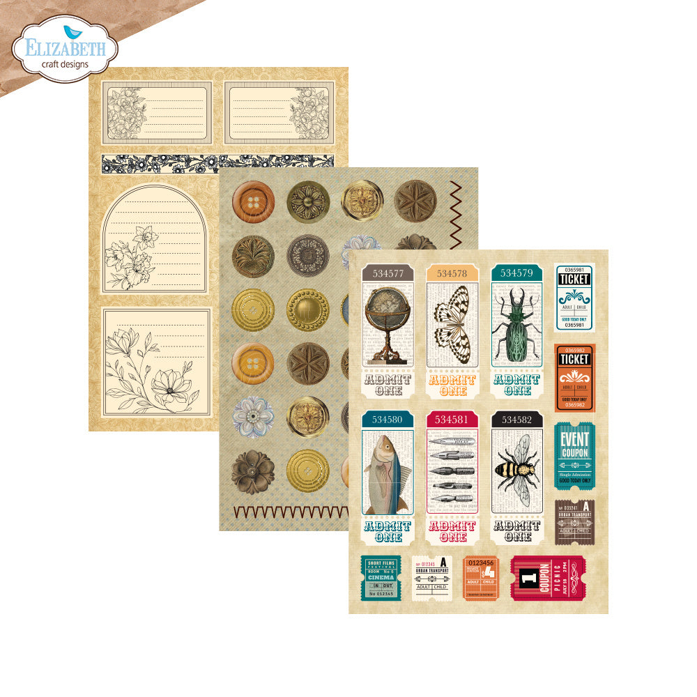Elizabeth Craft Designs Everyday Ephemera 2 ps03 buttons
