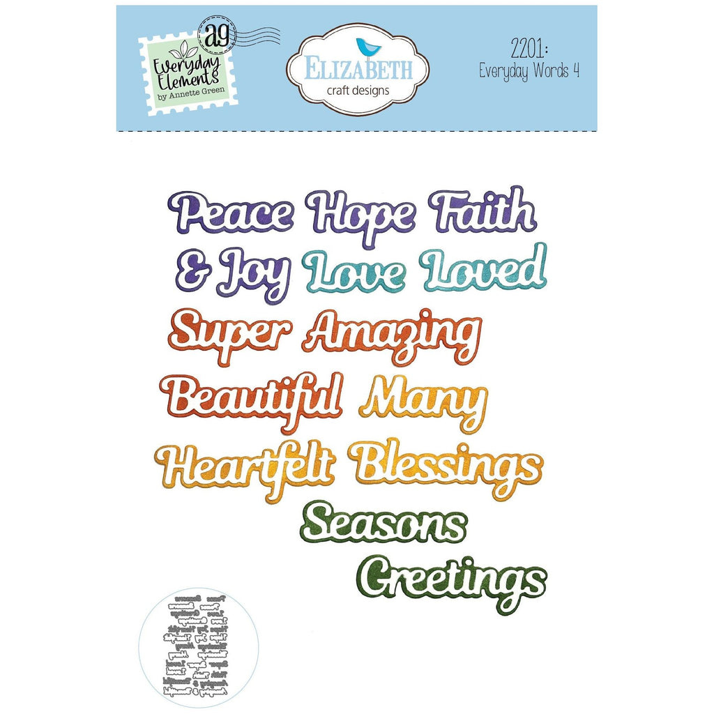 Elizabeth Craft Designs Everyday Words 4 Dies 2201