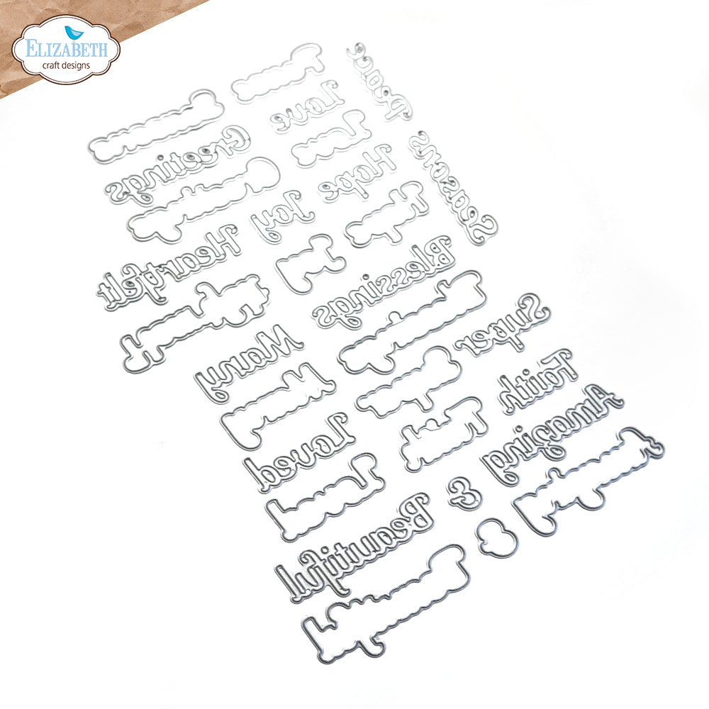 Elizabeth Craft Designs Everyday Words 4 Dies 2201 pieces