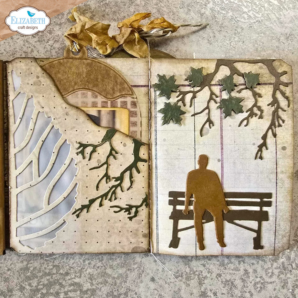 Elizabeth Craft Designs Fall Leaves Dies 2294 bench