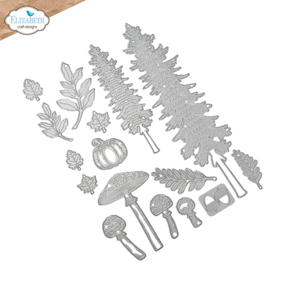 Elizabeth Craft Designs Fall in the Forest Dies 2394 outline