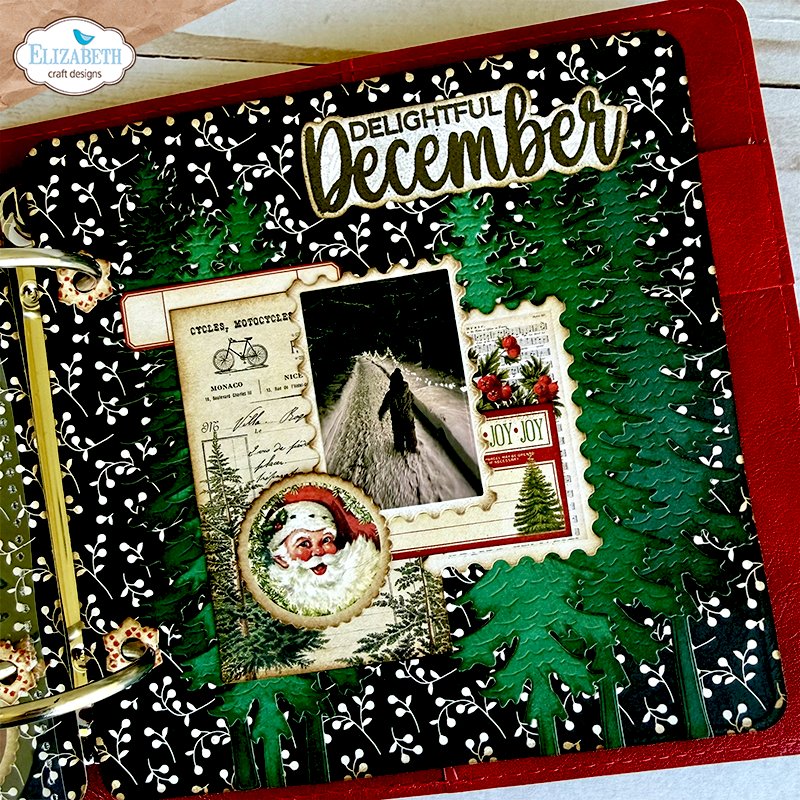 Elizabeth Craft Designs Fall in the Forest Dies 2394 santa bicycle trees delightful december journal
