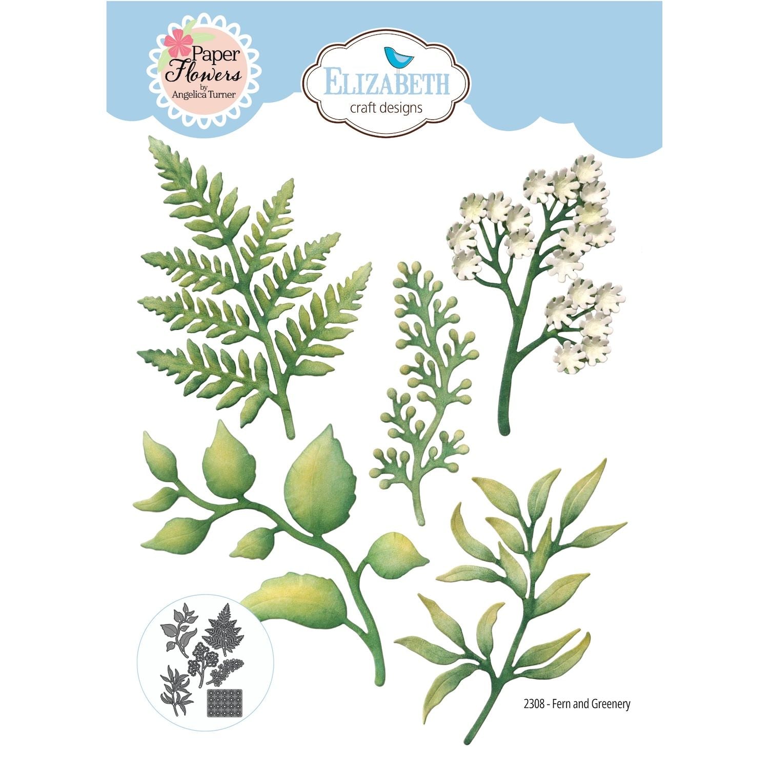 Elizabeth Craft Designs Fern and Greenery Dies 2308
