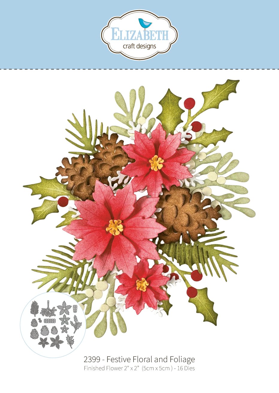 Elizabeth Craft Designs Festive Floral and Foliage Dies 2399