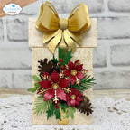 Elizabeth Craft Designs Festive Floral and Foliage Dies 2399 gold bow poinsettia gift card holder