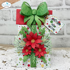 Elizabeth Craft Designs Festive Floral and Foliage Dies 2399 merry christmas poinsettia gift card holder