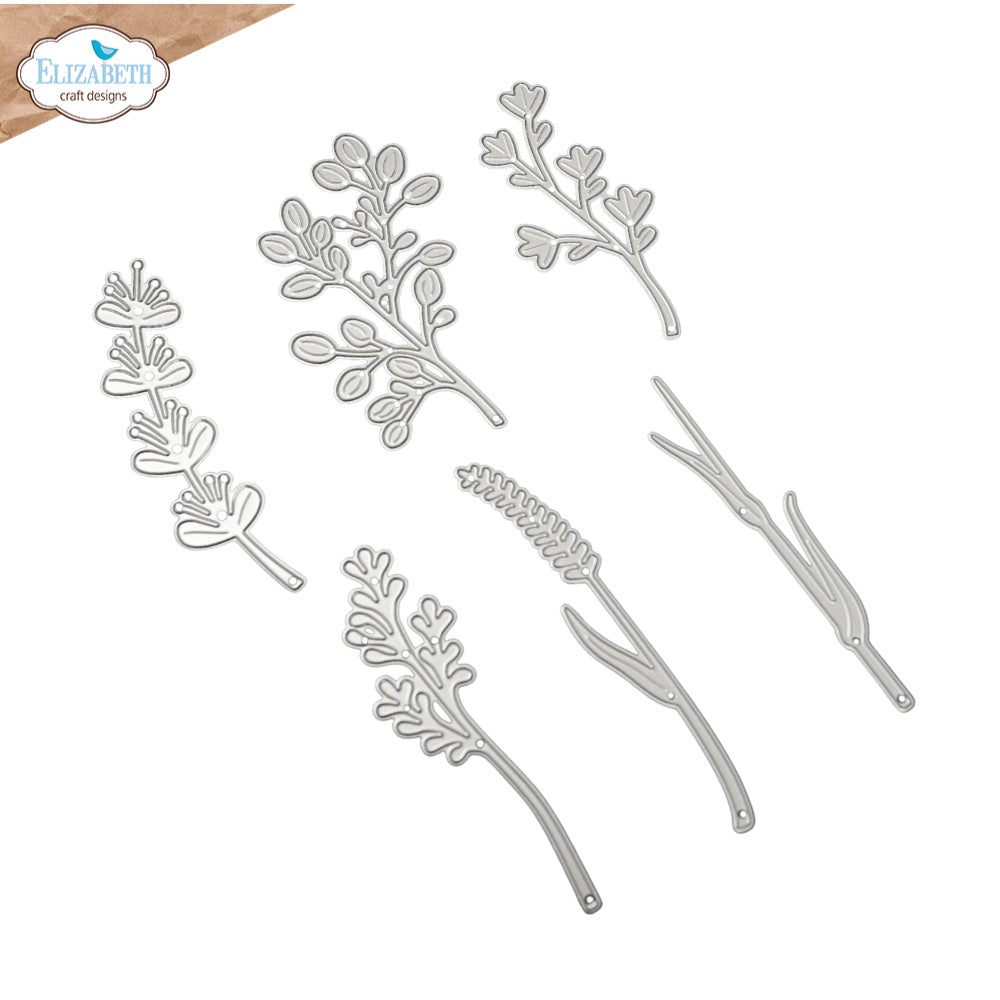 Elizabeth Craft Designs Floral Greenery 4 Dies 2379 contents inside
