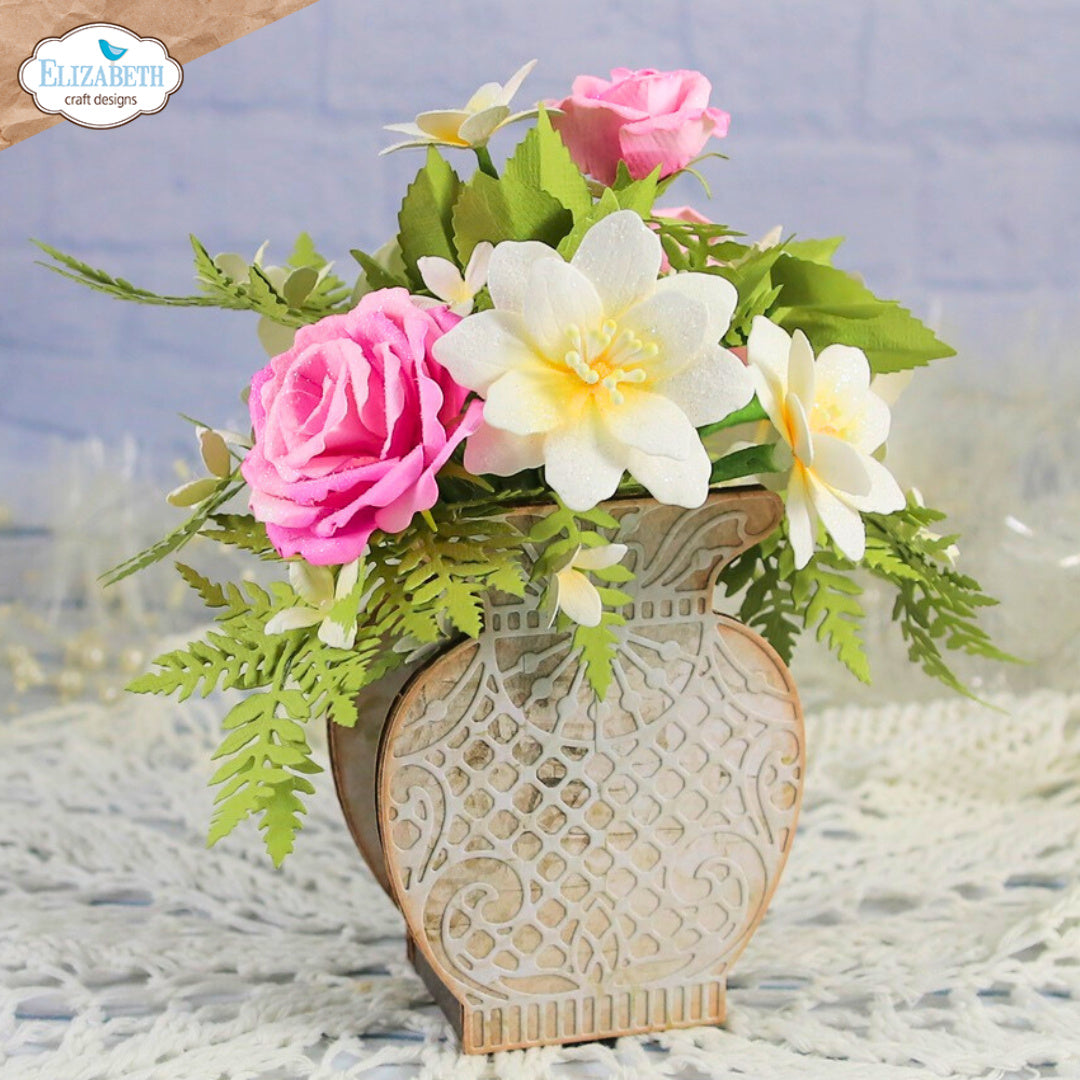 Elizabeth Craft Designs Floral Vase MDF Kit w0002 flower