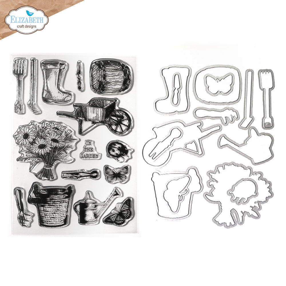 Elizabeth Craft Designs Garden of Love Stamp and Die Set csd413