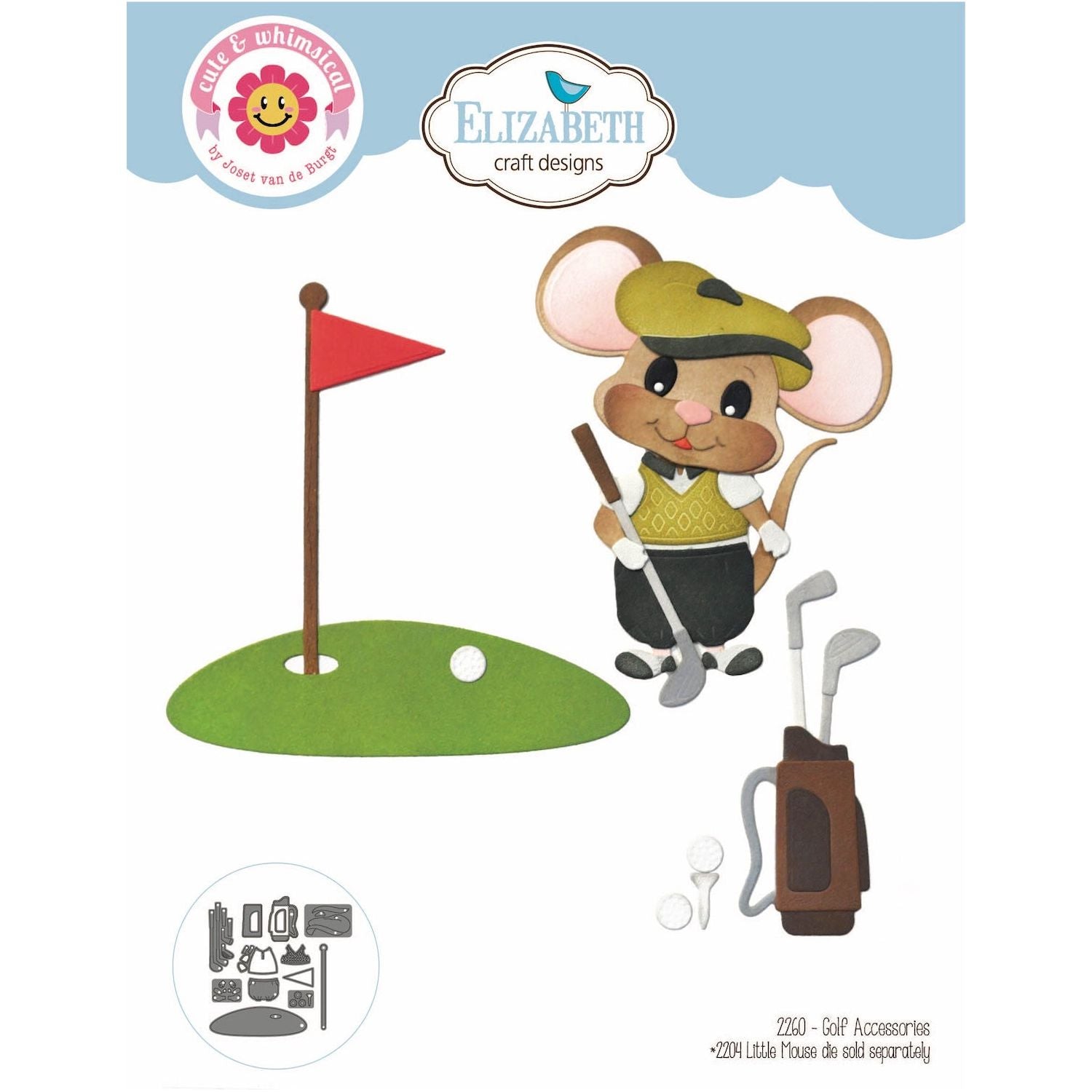 Elizabeth Craft Designs Golf Accessories Dies 2260