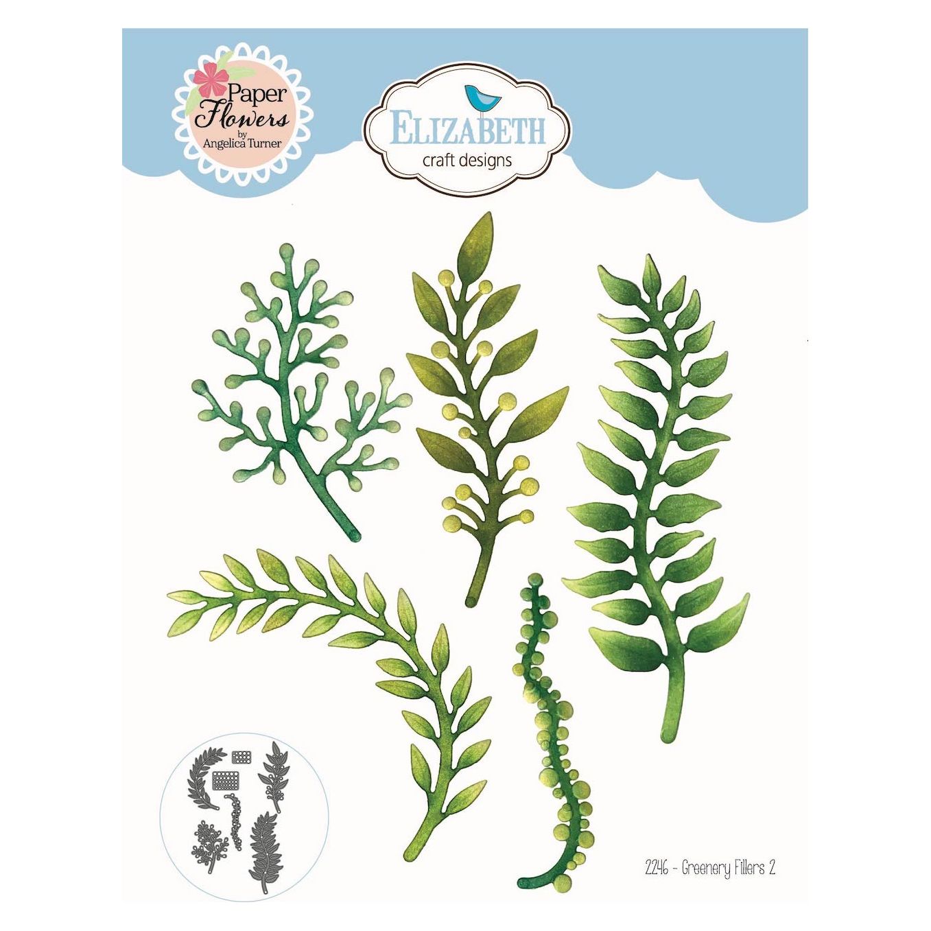 Elizabeth Craft Designs Greenery Fillers 2 Dies 2246