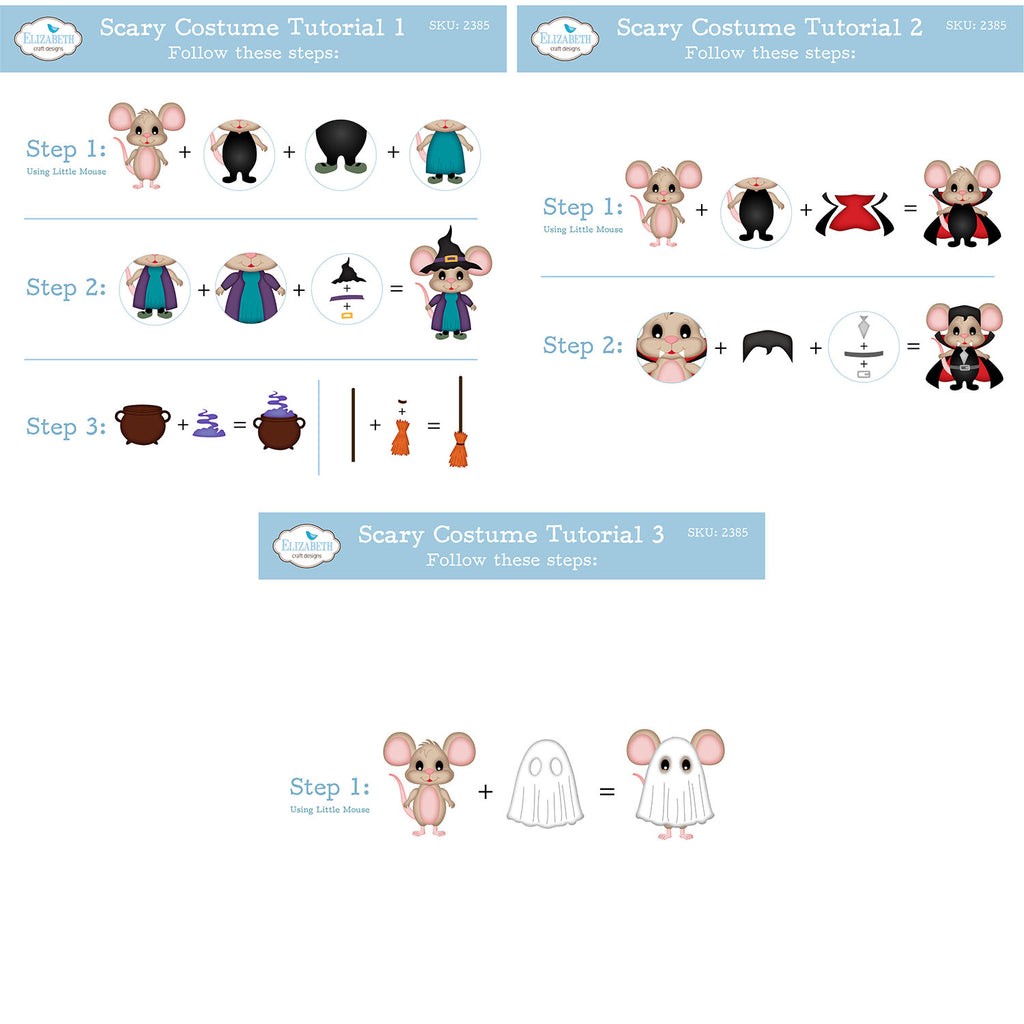 Elizabeth Craft Designs Halloween Costumes Scary Dies 2385 assembly guide