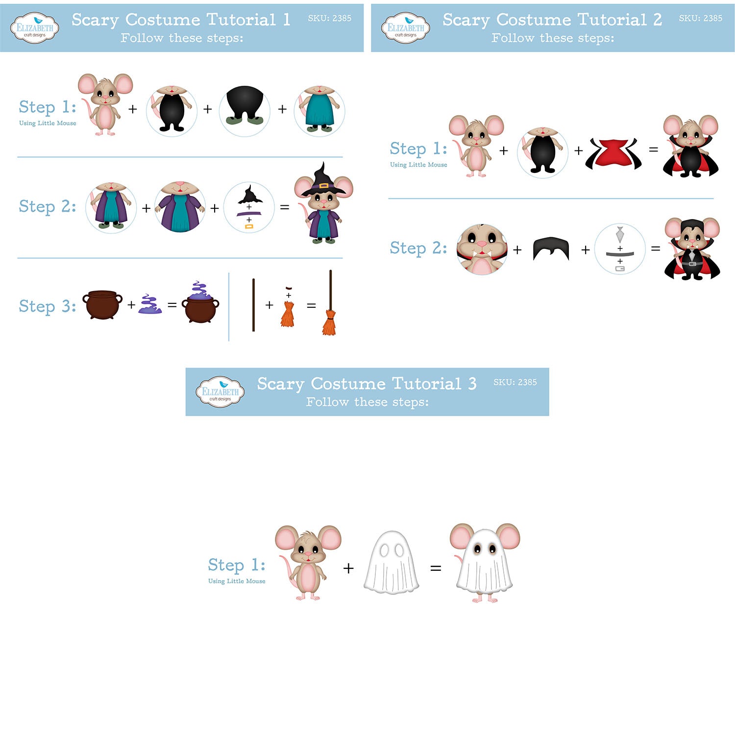 Elizabeth Craft Designs Halloween Costumes Scary Dies 2385 assembly guide
